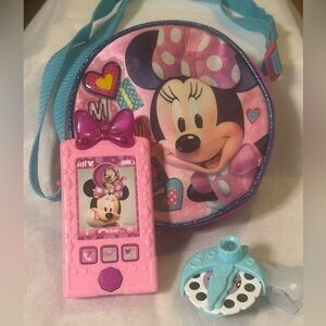 Minnie Mouse Canteen-Shaped Crossbody Purse MM Toy Cellphone, Moonlite Projector